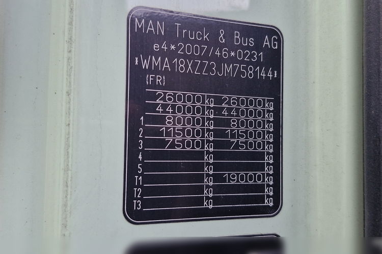 MAN TGX 26.460 / ZESTAW TANDEM PRZEJAZDOWY / 120 M3 / 2017 / EURO 6 / PO KONTRAKCIE SERWISOWYM zdjęcie 18