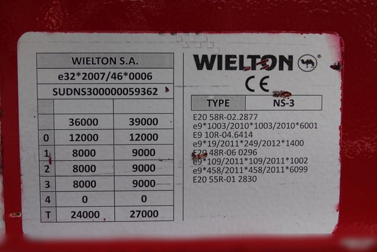 Wielton / FIRANKA STANDARD / MULDA DO STALI / OŚ PODNOSZONA / SAF zdjęcie 26