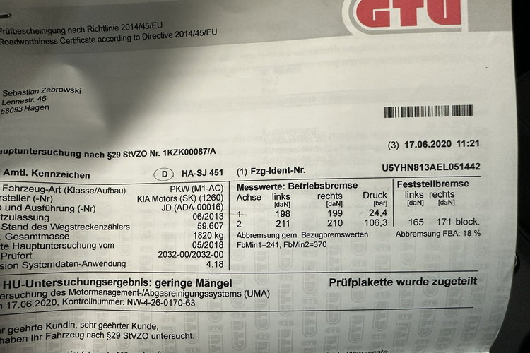 Cee'd Kia Ceed Kombi 1.6 Benz 135KM 109 Tys Zadbana REJ PL Gwarancja zdjęcie 20