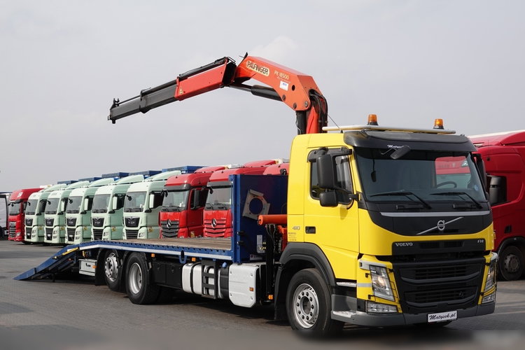 Volvo FM 410 / 6x2 / LAWETA + HDS PALFINGER PK 18500 / OŚ PODNOSZONA  / NAJAZDY HYDRAULICZNE / WCIĄGARKA / EURO 6  zdjęcie 11