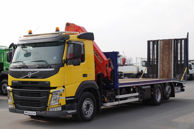 Volvo FM 410 / 6x2 / LAWETA + HDS PALFINGER PK 18500 / OŚ PODNOSZONA  / NAJAZDY HYDRAULICZNE / WCIĄGARKA / EURO 6  zdjęcie 12