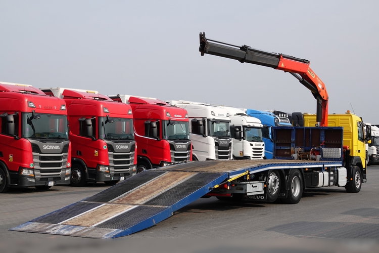 Volvo FM 410 / 6x2 / LAWETA + HDS PALFINGER PK 18500 / OŚ PODNOSZONA  / NAJAZDY HYDRAULICZNE / WCIĄGARKA / EURO 6  zdjęcie 7