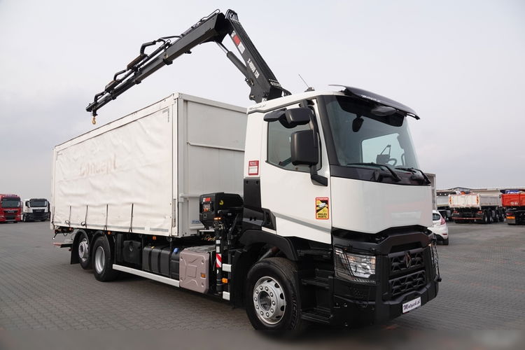 Renault C 380 / 6x2 / SKRZYNIOWY / HDS HIAB 138 B-3 WYSÓW 10, 5 M / ROTATOR / STEROWANIE RADIOWE / + WINDA ZAŁADOWCZA / ZABUDOWA FIRANKA ZSUWANA / EURO 6 zdjęcie 9