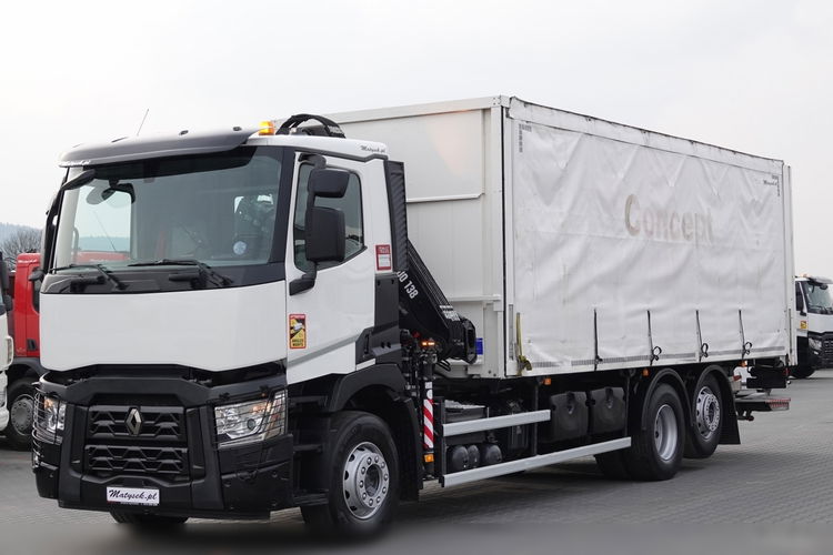 Renault C 380 / 6x2 / SKRZYNIOWY / HDS HIAB 138 B-3 WYSÓW 10, 5 M / ROTATOR / STEROWANIE RADIOWE / + WINDA ZAŁADOWCZA / ZABUDOWA FIRANKA ZSUWANA / EURO 6 zdjęcie 12