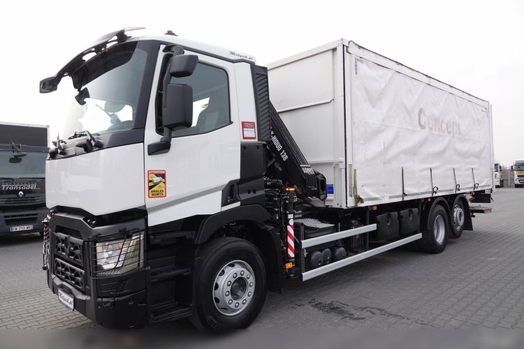 Renault C 380 / 6x2 / SKRZYNIOWY / HDS HIAB 138 B-3 WYSÓW 10, 5 M / ROTATOR / STEROWANIE RADIOWE / + WINDA ZAŁADOWCZA / ZABUDOWA FIRANKA ZSUWANA / EURO 6 zdjęcie 13