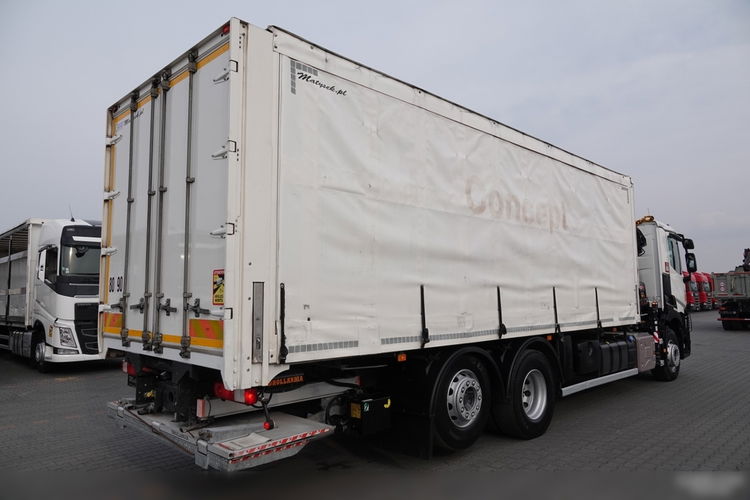 Renault C 380 / 6x2 / SKRZYNIOWY / HDS HIAB 138 B-3 WYSÓW 10, 5 M / ROTATOR / STEROWANIE RADIOWE / + WINDA ZAŁADOWCZA / ZABUDOWA FIRANKA ZSUWANA / EURO 6 zdjęcie 17