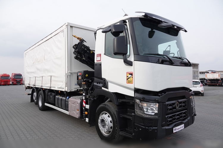 Renault C 380 / 6x2 / SKRZYNIOWY / HDS HIAB 138 B-3 WYSÓW 10, 5 M / ROTATOR / STEROWANIE RADIOWE / + WINDA ZAŁADOWCZA / ZABUDOWA FIRANKA ZSUWANA / EURO 6 zdjęcie 18