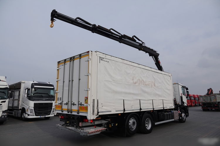 Renault C 380 / 6x2 / SKRZYNIOWY / HDS HIAB 138 B-3 WYSÓW 10, 5 M / ROTATOR / STEROWANIE RADIOWE / + WINDA ZAŁADOWCZA / ZABUDOWA FIRANKA ZSUWANA / EURO 6 zdjęcie 7