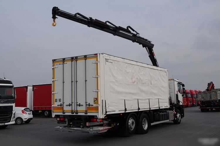 Renault C 380 / 6x2 / SKRZYNIOWY / HDS HIAB 138 B-3 WYSÓW 10, 5 M / ROTATOR / STEROWANIE RADIOWE / + WINDA ZAŁADOWCZA / ZABUDOWA FIRANKA ZSUWANA / EURO 6 zdjęcie 8
