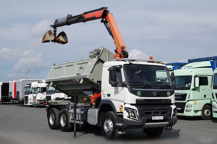 Volvo FMX 410 / 6x4 / WYWROTKA + HDS PALFINGER 18002-EH A / HYDROBURTA / STEROWANIE RADIOWE / ŁYCHA / ROTATOR / EURO 6  zdjęcie 10
