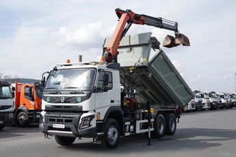 Volvo FMX 410 / 6x4 / WYWROTKA + HDS PALFINGER 18002-EH A / HYDROBURTA / STEROWANIE RADIOWE / ŁYCHA / ROTATOR / EURO 6 