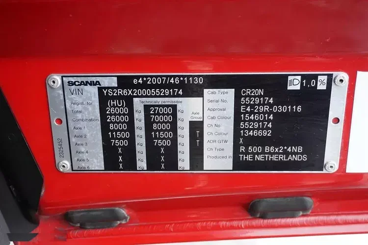 Scania R 500 / ACC / E 6 / SKRZYNIOWY / DŁ. 9.1 M / OŚ SKRĘTNA zdjęcie 11