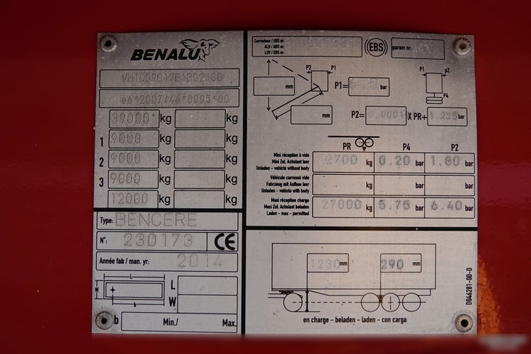 BENALU WYWROTKA / 50 m3 / OŚ PODNOSZONA / OSIE MERCEDES  zdjęcie 20