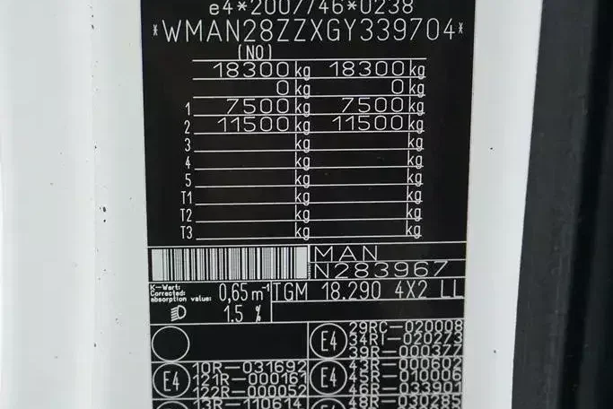 MAN TGM / 18.290 / EURO 6 / CHŁODNIA+ WINDA / 18 PALET / OTWIERANY BOK zdjęcie 11