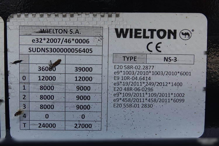 Wielton FIRANKA / MEGA / LOWDECK / OŚ PODNOSZONA / DACH PODNOSZONY zdjęcie 27