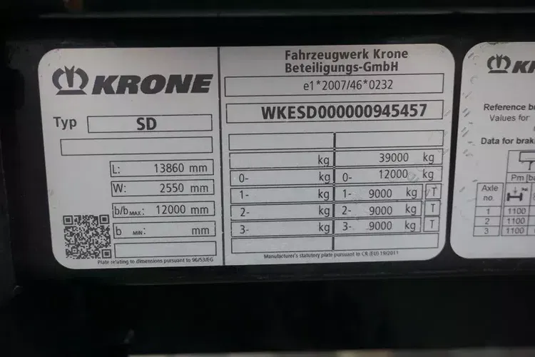 Krone FIRANKA / MEGA / MULTI LOCK / XL / OŚ PODNOSZONA zdjęcie 11