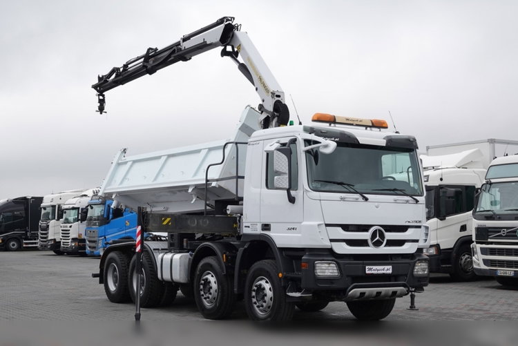 Mercedes -BENZ ACTROS 3241 / 8X4 / 2 STR WYWROTKA HYDROBURTA / BORMATIC / + HDS PALFINGER PK 18002-EH  / EPS + SPRZĘGŁO / SPROWADZONY zdjęcie 12