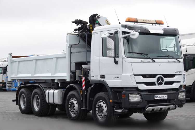 Mercedes -BENZ ACTROS 3241 / 8X4 / 2 STR WYWROTKA HYDROBURTA / BORMATIC / + HDS PALFINGER PK 18002-EH  / EPS + SPRZĘGŁO / SPROWADZONY zdjęcie 17