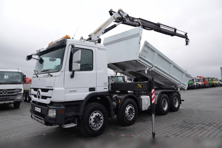 Mercedes -BENZ ACTROS 3241 / 8X4 / 2 STR WYWROTKA HYDROBURTA / BORMATIC / + HDS PALFINGER PK 18002-EH  / EPS + SPRZĘGŁO / SPROWADZONY zdjęcie 2