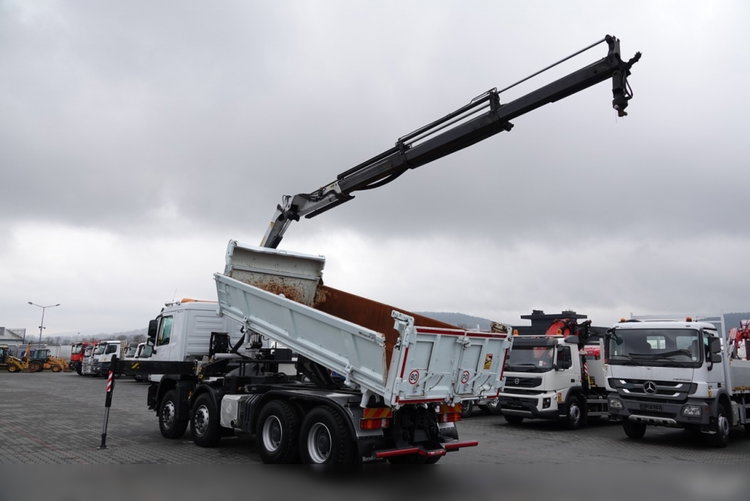 Mercedes -BENZ ACTROS 3241 / 8X4 / 2 STR WYWROTKA HYDROBURTA / BORMATIC / + HDS PALFINGER PK 18002-EH  / EPS + SPRZĘGŁO / SPROWADZONY zdjęcie 3