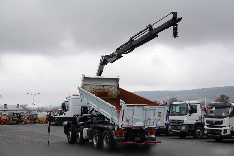 Mercedes -BENZ ACTROS 3241 / 8X4 / 2 STR WYWROTKA HYDROBURTA / BORMATIC / + HDS PALFINGER PK 18002-EH  / EPS + SPRZĘGŁO / SPROWADZONY zdjęcie 4