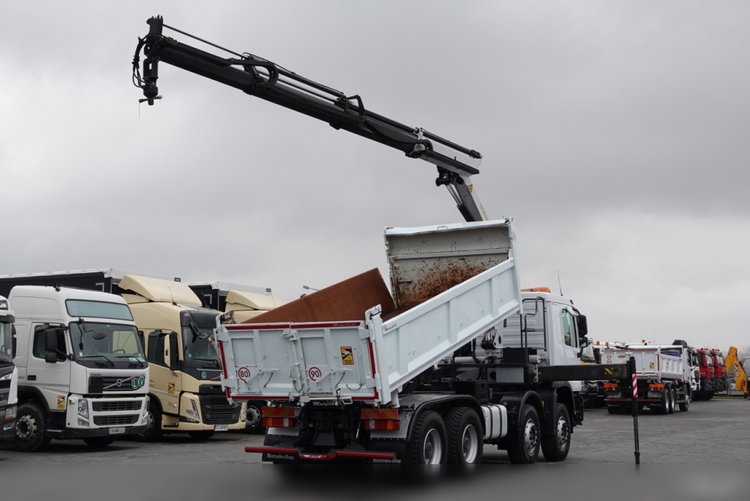 Mercedes -BENZ ACTROS 3241 / 8X4 / 2 STR WYWROTKA HYDROBURTA / BORMATIC / + HDS PALFINGER PK 18002-EH  / EPS + SPRZĘGŁO / SPROWADZONY zdjęcie 6