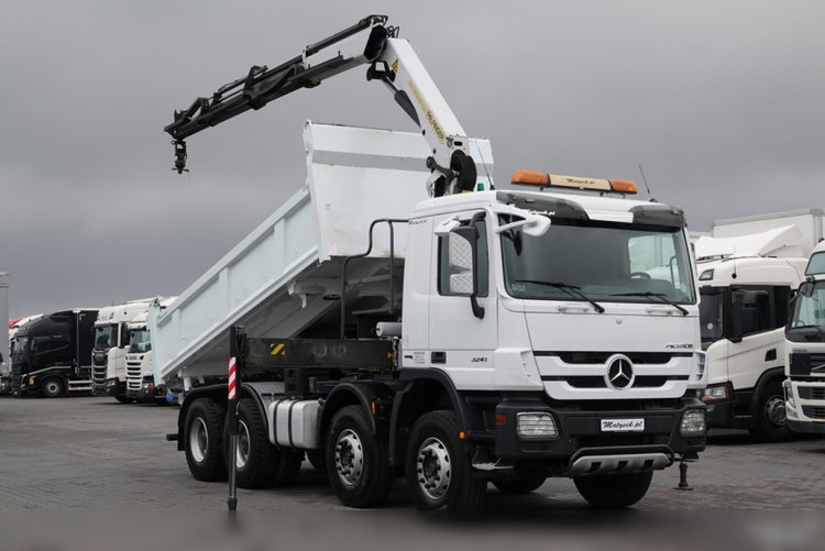 Mercedes -BENZ ACTROS 3241 / 8X4 / 2 STR WYWROTKA HYDROBURTA / BORMATIC / + HDS PALFINGER PK 18002-EH  / EPS + SPRZĘGŁO / SPROWADZONY zdjęcie 8