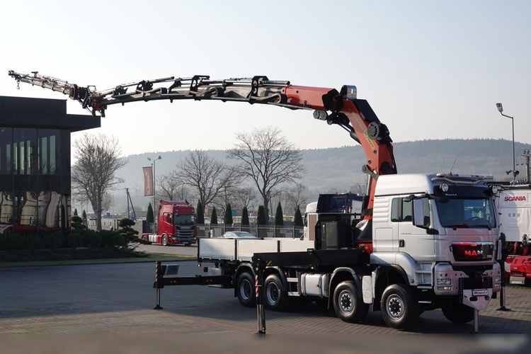 MAN TGS 41.480 / 8X6 / SKRZYNIOWY + HDS PALFINGER PK 92002-SH F + FLY JIB 170 E / WYSIĘG 34 M / MAX UDŹWIG 26 000 KG / STEROWANIE RADIOWE / 5 PODPÓR / 7 FUNKCJI / FULL SERWIS / FULL SERWIS PALFIN zdjęcie 11