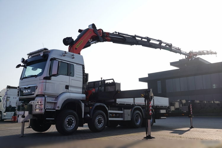 MAN TGS 41.480 / 8X6 / SKRZYNIOWY + HDS PALFINGER PK 92002-SH F + FLY JIB 170 E / WYSIĘG 34 M / MAX UDŹWIG 26 000 KG / STEROWANIE RADIOWE / 5 PODPÓR / 7 FUNKCJI / FULL SERWIS / FULL SERWIS PALFIN zdjęcie 12