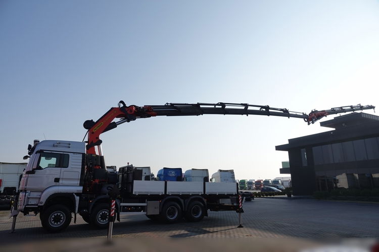 MAN TGS 41.480 / 8X6 / SKRZYNIOWY + HDS PALFINGER PK 92002-SH F + FLY JIB 170 E / WYSIĘG 34 M / MAX UDŹWIG 26 000 KG / STEROWANIE RADIOWE / 5 PODPÓR / 7 FUNKCJI / FULL SERWIS / FULL SERWIS PALFIN zdjęcie 13