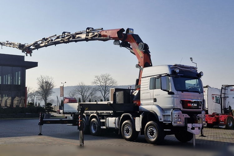 MAN TGS 41.480 / 8X6 / SKRZYNIOWY + HDS PALFINGER PK 92002-SH F + FLY JIB 170 E / WYSIĘG 34 M / MAX UDŹWIG 26 000 KG / STEROWANIE RADIOWE / 5 PODPÓR / 7 FUNKCJI / FULL SERWIS / FULL SERWIS PALFIN zdjęcie 1
