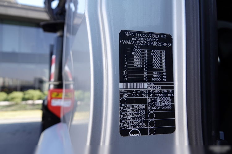 MAN TGS 41.480 / 8X6 / SKRZYNIOWY + HDS PALFINGER PK 92002-SH F + FLY JIB 170 E / WYSIĘG 34 M / MAX UDŹWIG 26 000 KG / STEROWANIE RADIOWE / 5 PODPÓR / 7 FUNKCJI / FULL SERWIS / FULL SERWIS PALFIN zdjęcie 63