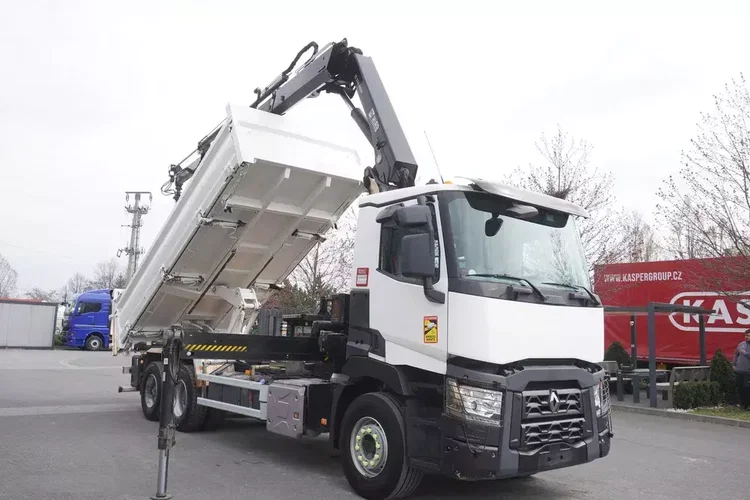 Renault C480 / HDS Hiab 8.7 t / wywrotka 3-stronna / 2 hydroburty zdjęcie 14