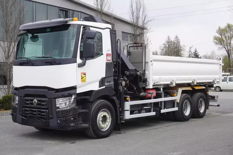 Renault C480 / HDS Hiab 8.7 t / wywrotka 3-stronna / 2 hydroburty zdjęcie 2