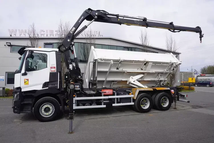 Renault C480 / HDS Hiab 8.7 t / wywrotka 3-stronna / 2 hydroburty zdjęcie 5