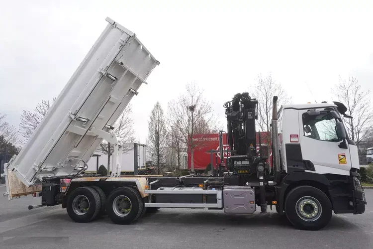 Renault C480 / HDS Hiab 8.7 t / wywrotka 3-stronna / 2 hydroburty zdjęcie 10