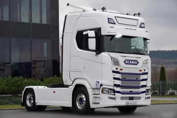 Scania S 500 / RETARDER / KLIMA POSTOJOWA / PRZÓD NA PODUSZKACH / OPONY 100% / ALUFELGI SPROWADZONA / PO KONTRAKCIE SERWISOWYM