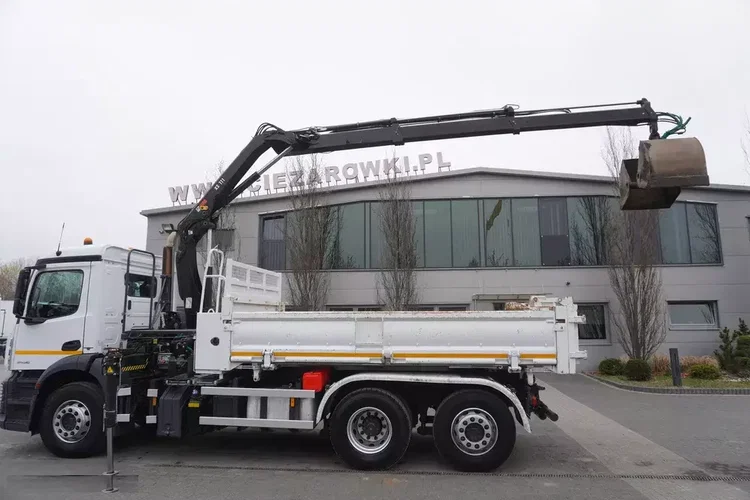 Mercedes Antos 2536 / 100 000 km / HDS 3.9 t HIAB XS 111 / wywrotka 2-stronna / oś skrętna zdjęcie 6