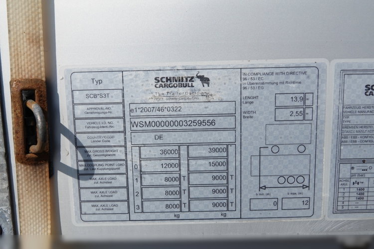 Schmitz -CARGOBULL / FIRANKA BURTOWA  / STANDARD / KOSZ NA PALETY /  OŚ PODNOSZONA  zdjęcie 25