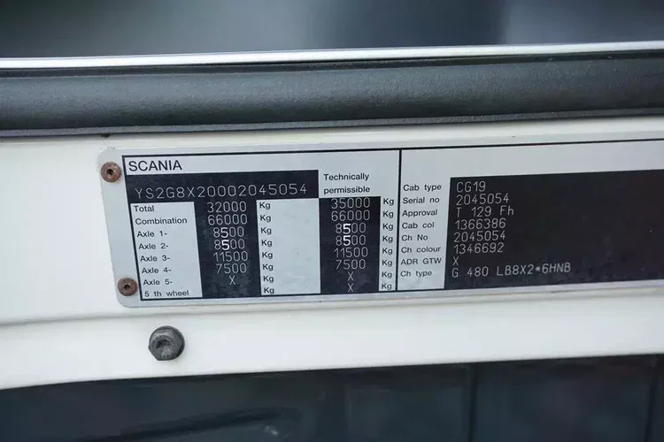 Scania G 480 / 8 X 2 / SKRZYNIOWY + HDS / HMF THOR - O K6 + JIB FJ 2000 K6 / WYSIĘG 33, 5 M zdjęcie 11