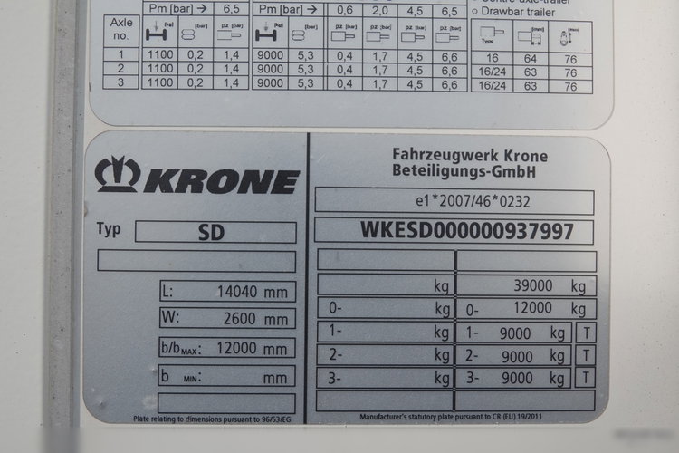 Krone / CHŁODNIA  / CARRIER VECTOR 1550 / DOPPELSTOCK / PALECIARA  / OŚ PODNOSZONA / 2020 R  zdjęcie 26
