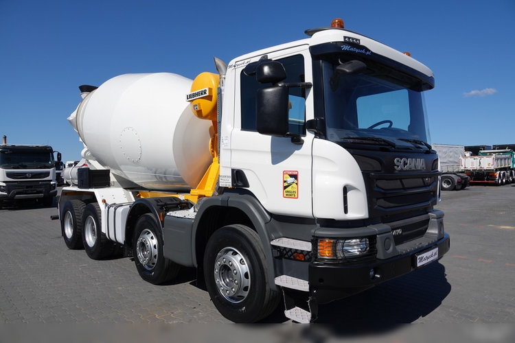 Scania P 410/ 8x4 / BETONOMIESZARKA / GRUSZKA / LIEBHERR / 9m3 zdjęcie 9