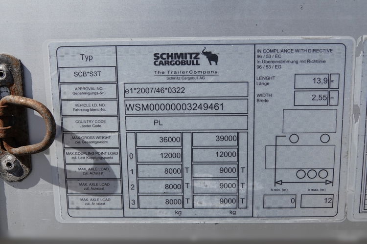 Schmitz FIRANKA VARIOS / PODNOSZONY DACH / OPONY 385/55 R22, 5 / 2016 ROK zdjęcie 25