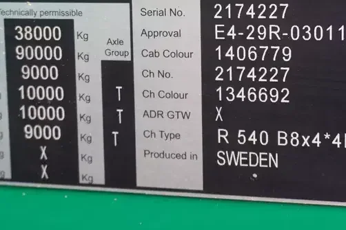 Scania R540 8×4 / Rama 8.7 m / oś skrętna / 2020 zdjęcie 3