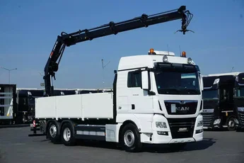 MAN TGX / 26.500 / E 6 / 6 X 2 / SKRZYNIOWY + HDS / HIAB 192 ES – 3 / OŚ SKRETNA