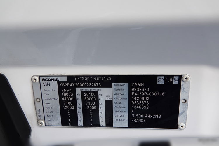 Scania R 500 / RETARDER / OPONY 100% / PRZÓD NA PODUSZKACH /   PO KONTRAKCIE SERWISOWYM zdjęcie 38