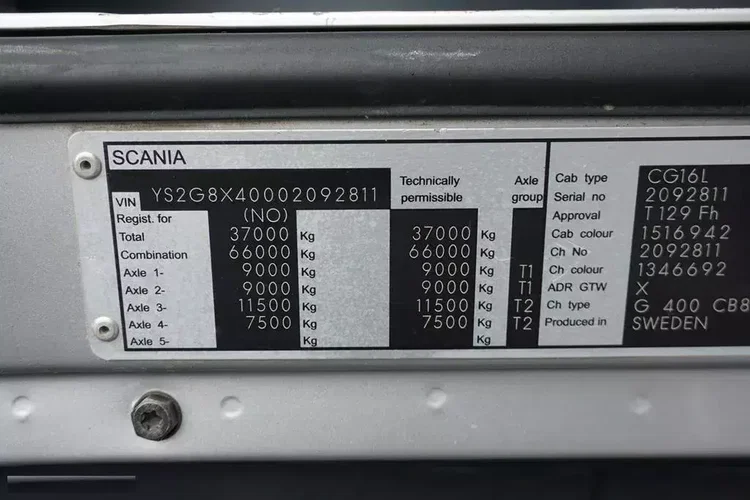 Scania G 400 / E 5 / 8 X 4 / WYWROTKA + HDS / TRIDEM / PALFINGER PK 26002 / MANUAL zdjęcie 11