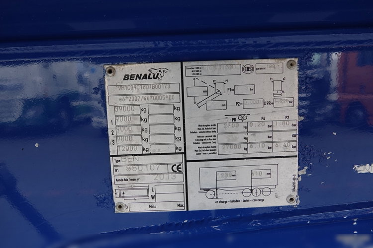 BENALU   WYWROTKA / 26 m3 / ALUMINIOWA / OŚ PODNOSZONA / WAGA: 5 000 KG / ALUFELGI / SPROWADZONA zdjęcie 19
