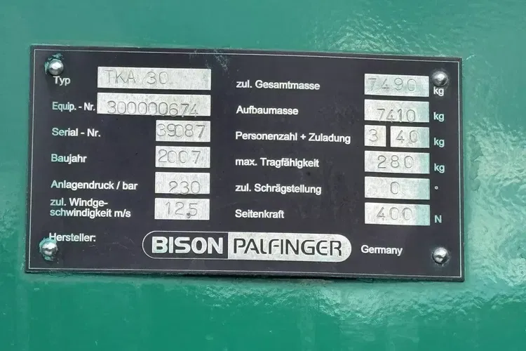 MAN TGL 8.180 Zwyżka Bison Palfinger TKA 30KS zdjęcie 5