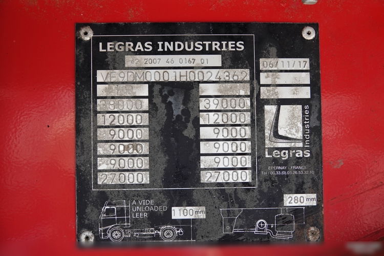 Legras / RUCHOMA PODŁOGA / WALKING FLOOR / 98 m3 / OPONY 100 % / PODŁOGA - 10 MM  / SPROWADZONA zdjęcie 25